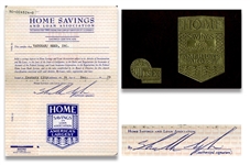 Legendary Jazz Singer Sarah Vaughan Lot of Signed Contracts & Items From Her Company, Including Its Corporate Seal Embosser